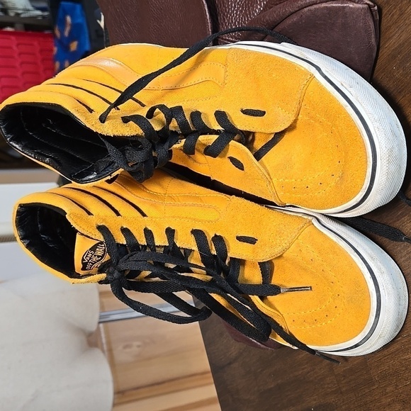 Vans Other - Vans Yellow Suede Canvas Hightops Unisex Mens 8 Womens 9.5 Skater Streetwear